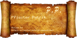 Pfiszter Patrik névjegykártya
