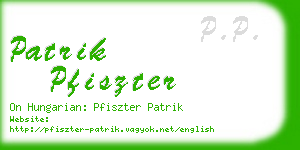 patrik pfiszter business card